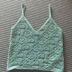 American Eagle Outfitters Light Green Crochet Camisole